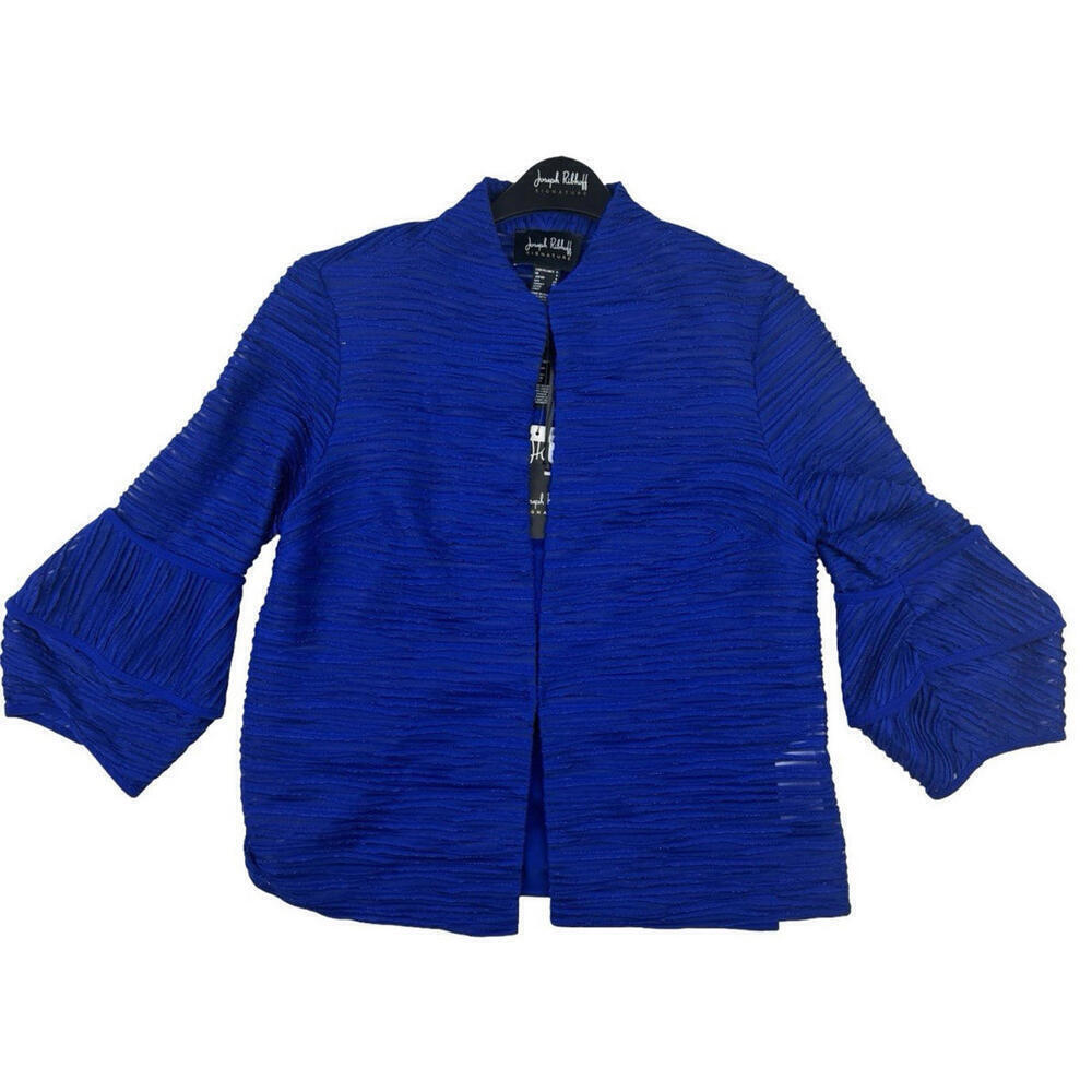 Joseph Ribkoff Signature Cascade 2 Piece Jacket Set Royal Sapphire Size 6 US